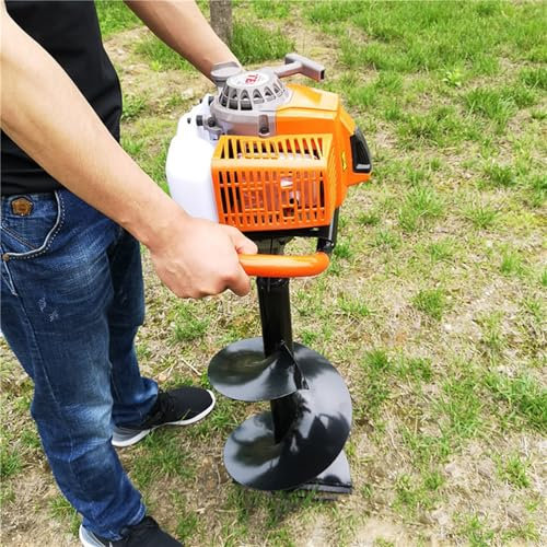Tousiyra 63CC 2 Hub Benzin Erdbohrer Zaun Pfahl Erdbohrer Bagger Handheld Sicherheitsausrüstung Pfahl Waagen Erweiterungen Zaunpfosten Bodenbohrgerät