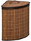 HOMCOM Bamboo Laundry Basket with Lid, 55 Litres Laundry Hamper with Removable Washable Lining, Corner Washing Baskets, 38 x 38 x 57cm, Brown