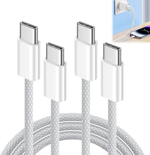 2Pack 2M 60W USB-C to USB-C Charging Cables, Long Type C Charger Cable Fast Charging, Fast Charger Cables Lead Wire for Apple iPhone 15 16 Pro Max/Plus, iPad, Samsung/Galaxy