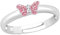 Monkimau Schmetterling Kinder Ring 925 Silber - Größe 4 | Hypoallergen Kinderohrringe | Mädchen Schmuck Geschenk Geschenkidee