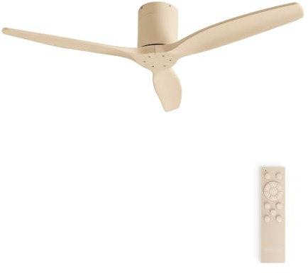 CREATE / WINDCALM M/Ventilatore da soffitto color sabbia con telecomando / 40W, Silenzioso, Ø132 cm, ABS,6 velocità, timer, funzione estate-inverno