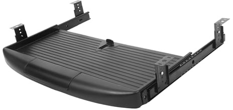 HAMPPLIES Plateau Clavier Coulissant Sous Bureau avec Glissière Silencieuse Double pour Rangement Ordinateur Bureau Moderne