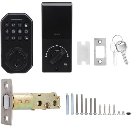 Serratura Smart Porta Blindata, Cilindro Lock con 2 Chiavi, Password Virtuale e Auto Locking - Controllo APP, Antistatica, Sicurezza per Casa e Appartamento