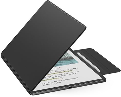 MoKo Magnetic Case for 11 Kindle Scribe 3rd & Colorsoft 1st,Nero | Strong Magnetic,Slim Folio Premium PU Leather Cover with Pen Clasp & Auto Sleep Wake for 2025 Kindle Scribe Case