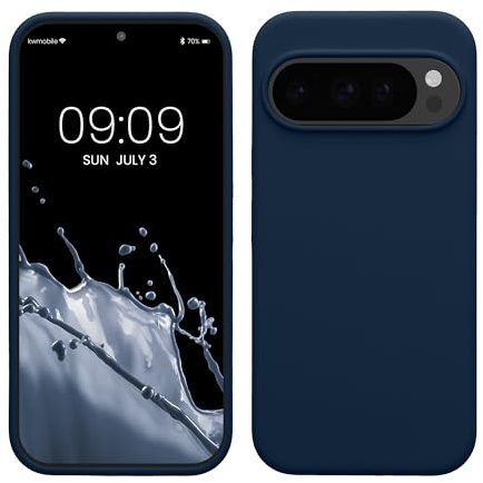 kwmobile Handyhülle für Google Pixel 10 / Pixel 10 Pro Hülle - Case Silikon - Kabelloses Laden - Schutzhülle Cover in Marineblau
