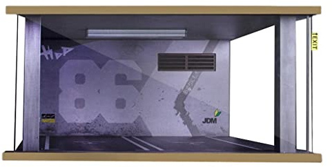 Jiuvaso Mini Diorama 1/18: Simulazione di Un Parcheggio con Garage Doppio E Decorazione da Tavolo – E Accessori, 86 Muro Grigio
