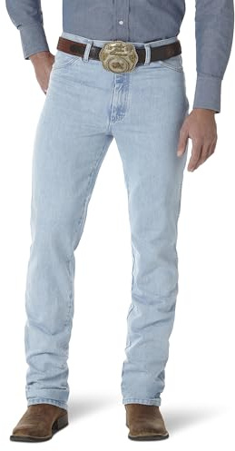 Wrangler Men's Cowboy Cut Slim Fit Jean Jeans, Gold Buckle Bleach 0936gbh, 36W / 32L