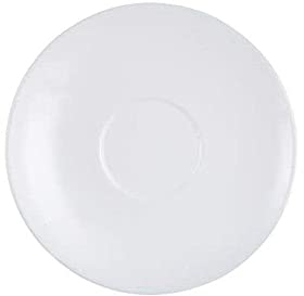 Arcoroc Hoterie Blanc - Platillo de café (6 unidades, 153 mm de diámetro, cristal opalino, 6 unidades), color blanco