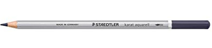 STAEDTLER aquarell Buntstifte karat aquarell, indigo, wasservermalbare, weiche und farbintensive Mine, für unterschiedliche Trocken- und Nasstechniken, 6 Aquarellstifte im Kartonetui, 125-36