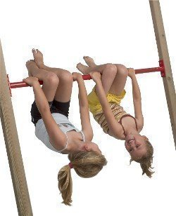 Reckstange 125 cm für Reckanlage Turnstange Turnreck Spielturm Schaukel 125 cm Rot