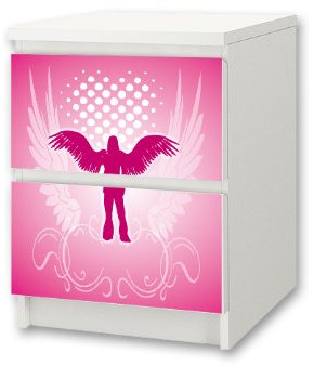 Stikkipix Pink World Möbelsticker/Aufkleber für Kinderzimmer Kommode/Nachtisch MALM von IKEA - NS28 - Möbel Nicht Inklusive