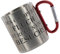 CreaLuxe Edelstahltasse mit Karabiner - des Campers Fluch ist Regen und Besuch - 330ml, Tasse bedruckt, Kaffeetasse, Bürotasse, Metalltasse ohne Name
