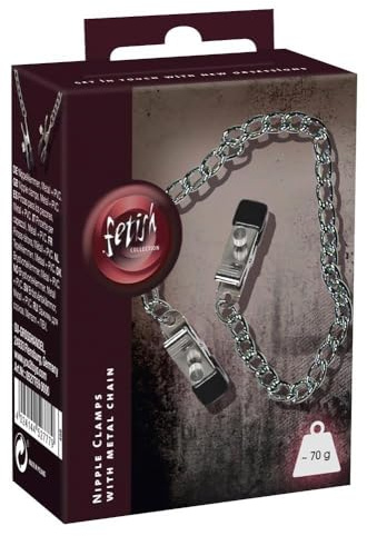 Lange Brustkette mit Abgreifklemmen silber