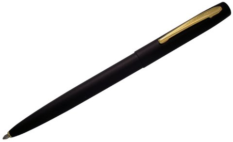 FISHER SPACE PEN CAP-O-MATIC – Schwarz mit goldfarbenem Rand.