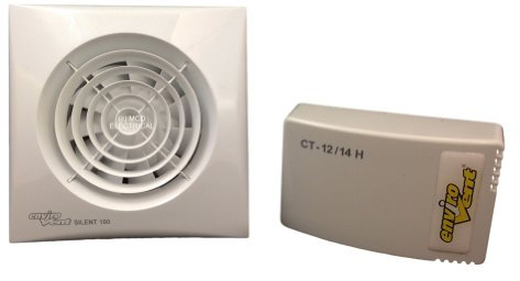 Envirovent SIL100T12V Silent SELV Low Voltage Extractor Fan with Timer (Suitable for shower/bathroom Zone 1 or 2 use) IP57