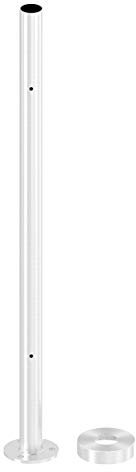 Edelstahlpfosten Endpfosten zur Bodenmontage 42,4mm, L= 880mm mit 2x Gewinde für Glasklemme nach Wahl