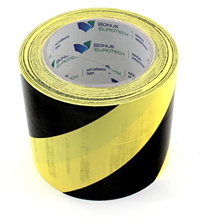 BONUS Eurotech 1BL23.71.0100/033A# Ruban de marquage au sol PVC, largeur 100 mm, longueur 33 m, adhésif à base de caoutchouc, épaisseur 0,17 mm, Jaune/noir