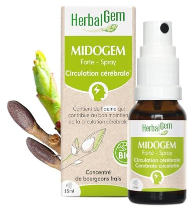 Pranarôm HerbalGem|Midogem Forte Spray Bio|Complexe de Gemmothérapie Concentrée|15 ml