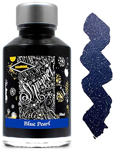 Diamine - Shimmering Fountain Pen Ink, Blue Pearl 50ml