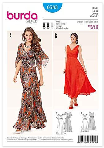 burdastyle Burda Schnittmuster Kleid B6583, Papier, weiß, 19 x 13 x 1 cm