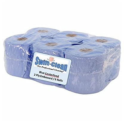 Swift Clean® 2 Ply Embossed Centre Feed/Towel/Tissue Wipe Blue Paper Hand Towels Suitable for Garage, Restaurant, Office, Home, Work, Shed Exculsive by slamtech ONLY (6)