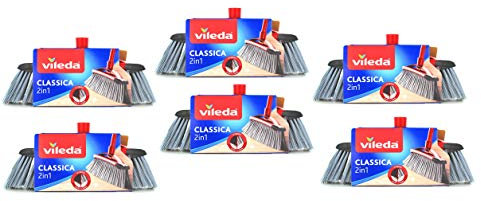 6 x VILEDA Classic Broom 2 in 1 without Handle
