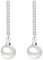 MYA art Damen Ohrstecker 925 Silber mit Zirkonia Perlen Weiß 8mm Hängende Perlenohrringe Ohrringe Hängend Stab Ohrhänger MYASIOHR-137