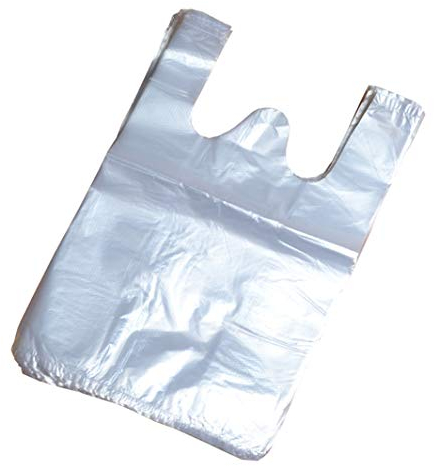 100 x 26 x 38 cm/10 x 15 inches Transparent Plastic Vest Style Carrier Bags - Food Shopping & Takeaway Bags for Supermarket