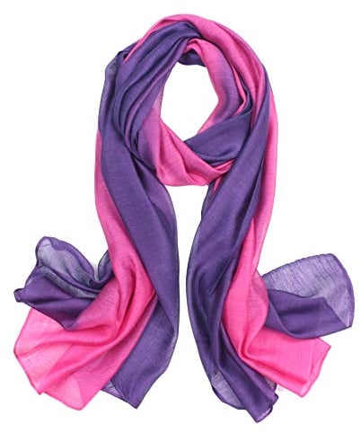 Sawekin Damen Schal Stola Halstuch Sommerschals Farbverlauf Stola Für Abendkleid Festlich Hochzeit Braut Seidenschal/Baumwolle Schal Ganzjährig, Lila, Einheitsgröße