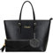 BestoU Handtasche Damen Elegant Umhängetasche Tasche Shopper Damen Schultertasche Große mit einer Geldbörse und Pelz Kugel Plüsch Schlüsselring Schwarz