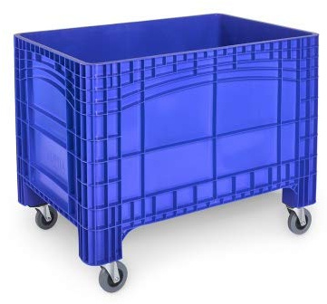 Die Boxfabrik GmbH Großbehälter 1200x800x950 mm mit 4 Lenkrollen Umzugsbehälter, Transportbox, Kunststoffbehälter, Umzugsbox, Transportwanne, Made in Germany in 3 Farben Farbe blau