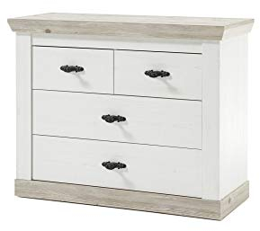 Beauty.Scouts Kommode Flurkommode Kiruna Pinie weiß Nachbildung Oslo Pinie 107x84x45cm Anrichte Deelenkommode Aufbewahrung