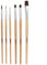6pcs visage corps peinture brosse manche en bois pinceaux à l'huile pour Halloween et mascarade