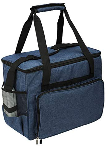 JEELINBORE Universal Nähmaschinentasche, Tragetasche für Nähmaschinen mit Aufbewahrungsfächern für Nähzubehör - Blau, 45 * 40 * 24cm