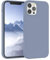 EAZY CASE Premium Silikon Handyhülle kompatibel mit iPhone 12/12 Pro, Slimcover mit Kameraschutz und Innenfutter, Silikonhülle, Schutzhülle, Bumper, Handy Case, Hülle, Softcase, Eisblau, Blau
