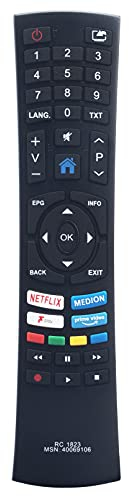 VINABTY RC1823 40069106 Telecomando sostitutivo per Medion Smart TV LED con Netflix Fplay Prime Video