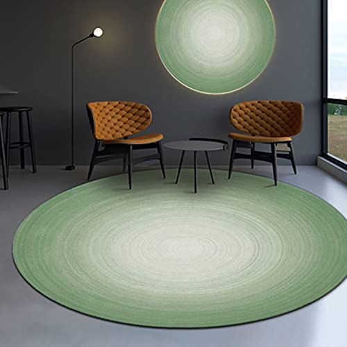 ZZBBZZ-YJ Grüne Teppich Runde für Wohnzimmer Schlafzimmer Kinderspielzimmer 80 cm 100 cm 120 cm 140 cm 160 cm 180 cm 200 cm Nordische Stil Kreis Teppiche Waschbare rutschfeste Innenbodenmatten