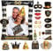 50th Birthday Photo Booth Frame, Inflatable Selfie Frame and 24 Pcs Photo Props - Black Gold Party Supplies for Ladies and Men - Fun Decorations