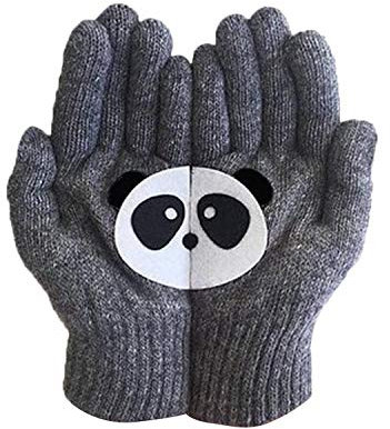 Damen Herren Lederhandschuhe Beheizbare Schneehandschuhe Lammfell Fäustling Weich Fausthandschuhe Wandern Mädchen