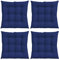 N/S GREATOYAR Cojines para Silla y Asiento, Decoración de Asiento de Jardín Casa Terraza, Cojín Decorativo con Correas de Sujeción, 9 Pespuntes, Fabricado en España, 40 x 40 x 3.5 cm, Pack 4, Azul