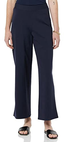 Amazon Essentials Pantalones Cortos de Pierna Ancha para Mujer, Color Azul Marino, Talla S