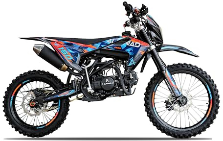 Alfarad T7 21/18 250ccm Dirtbike CrossBike Enduro pocket Pitbike PocketBike Motocross Motorrad Motorbike Motorsport Pit Pocket Vollcross Türkis (Blau, Alfarad T6 150cc 19/16 Zoll Offroad)