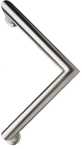 HISKA | Stoßgriff SG-100 Edelstahl Haustürgriff Dreieck, rund, Stützteller 350 mm