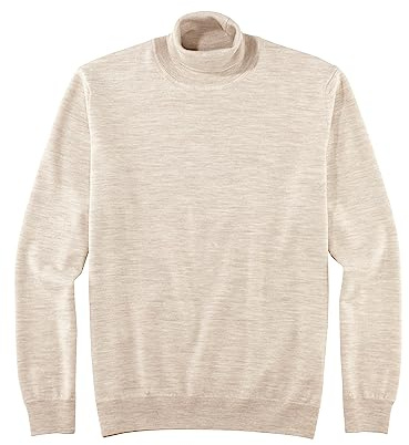 OLYMP Herren Rollkragenpullover Casual.Strick,Single Jersey,Regular fit,Hellbeige 20,XL