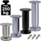 Stahlia Möbelfüße verstellbar (4er SET) 25cm Höhe CHROM GLANZ Ø 38mm Aluminium Schrankfüsse belastbar bis 250Kg Sofa Füße Möbelbeine Metallfüße Regalfüße