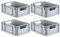 PROREGAL SuperSparSet 4x Eurobox NextGen Economy | lebensmittelecht | Griffe offen | HxBxT 17x30x40cm | 16 Liter | Eurobehälter, Transportbehälter, Stapelbehälter