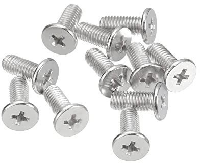 sourcing map M5-0,8 x 12 mm 12 pezzi viti a testa rotonda piatta in acciaio inox 304 Phillips Drive viti macchina hardware fissaggio per mobili