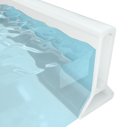 200 cm Splash Guard Strip Shower Silicone Water Stopper Self-Adhesive Water Barrier Splash Guard Shower Threshold Splash Guard Walk-in Shower Water Barrier Water Damm for Bathroom Kitchen White