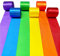 Ruban de satin arc-en-ciel, 6 Couleurs 10m x 5cm de large ruban coloré pour emballage de cadeaux bricolage artisanat frange à suspendre fête guirlande toile de fond anniversaire mariage baptême décor