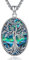 Eusense Baum des Lebens Halsketten für Frauen, 925 Sterling Silber Baum des Lebens Anhänger mit Abalone Shell Schmuck Geschenke für Frauen Mädchen